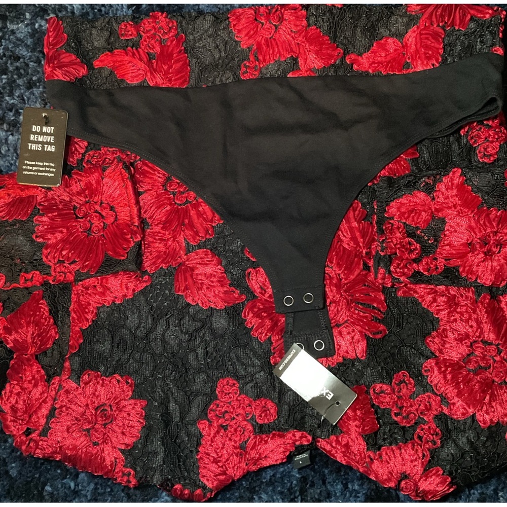EXPRESS ~Lace Embroidered Thong Bodysuit (NWT) - Picture 10 of 16